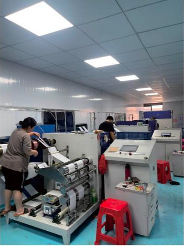 PTFE tape slitting machine in factory workshop